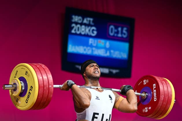 COM26 WEIGHTLIFTING, Taniela Tuisuva Rainibogi of Fiji competes in the Men™s 110kg Weightlifting during the Glasgow 2026 Commonwealth Games at the SEC Armadillo in Glasgow, Scotland, Thursday, July 30, 2026. ( NO ARCHIVING, EDITORIAL USE ONLY Glasgow Scotland United Kingdom  Copyright: xLUKASxCOCHx 20260730148392840434