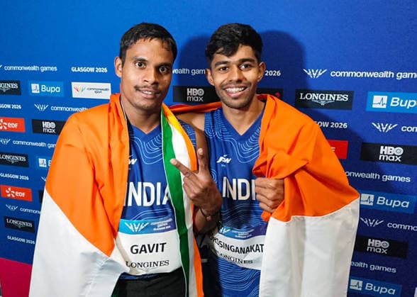 RECORD DATE NOT STATED India s Dilip Mahadu Gavit wins gold medal and Mohammed Basil Morssinganakath wins silver medal in the para-athletics: men™s 100-metre T47 final event at the Commonwealth Games 2026 Glasgow Scotland , Jul 30 (ANI): India s Dilip Mahadu Gavit wins gold medal and Mohammed Basil Morssinganakath wins silver medal in the para-athletics: men™s 100-metre T47 final event at the Commonwealth Games 2026, in Glasgow on Thursday. Glasgow Scotland Copyright: xANIx ANI_20260730109