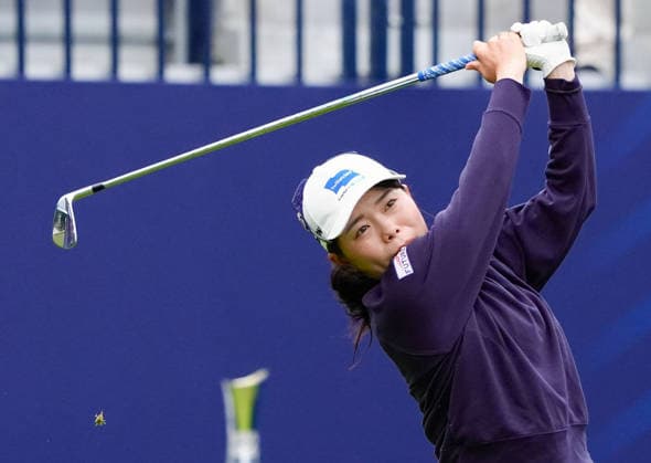 Golf: Women s British Open Minami Katsu of Japan hits off the first tee during the first round of the Women s British Open golf tournament on July 30, 2026, at Royal Lytham &amp; St Annes Golf Club in Lytham St Annes, England.  A14AA0005624636P