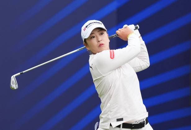 Golf: Women s British Open Mao Saigo of Japan plays a tee shot during the first round of the Women s British Open golf tournament on July 30, 2026, at Royal Lytham &amp; St Annes Golf Club in Lytham St Annes, England.  A14AA0005624637P