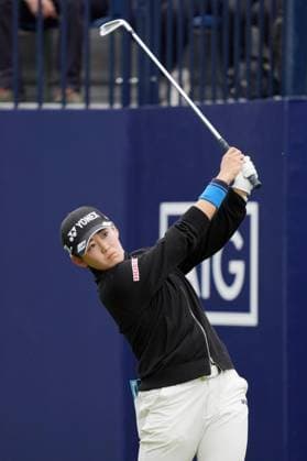 Golf: Women s British Open Akie Iwai of Japan plays a tee shot during the first round of the Women s British Open golf tournament on July 30, 2026, at Royal Lytham &amp; St Annes Golf Club in Lytham St Annes, England.  A14AA0005624638P