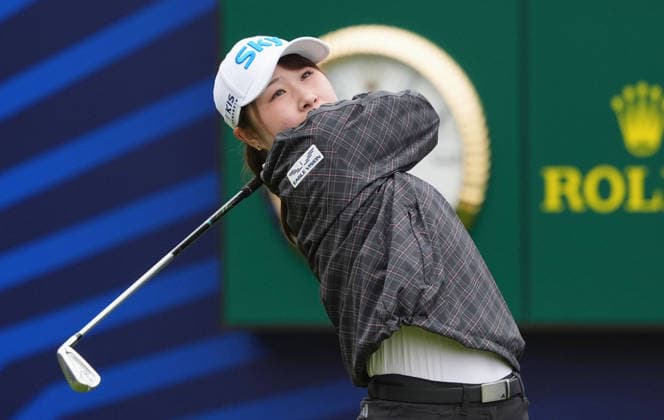 Golf: Women s British Open Yuna Araki of Japan plays a tee shot during the first round of the Women s British Open golf tournament on July 30, 2026, at Royal Lytham &amp; St Annes Golf Club in Lytham St Annes, England.  A14AA0005624641P