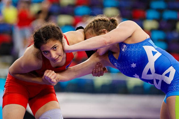 U17, U 17 Wrestling World Championships 53kg WW - Fatima Bayramova (AZE) df. Sela Judith Rozov (ISR) *** U17 Wrestling World Championships, 53 kg WW: Fatima Bayramova (AZE) def. Sela Judith Rozov (ISR) Copyright: xKostadinxAndonovx UWW-U17-WC-BAKU-2026