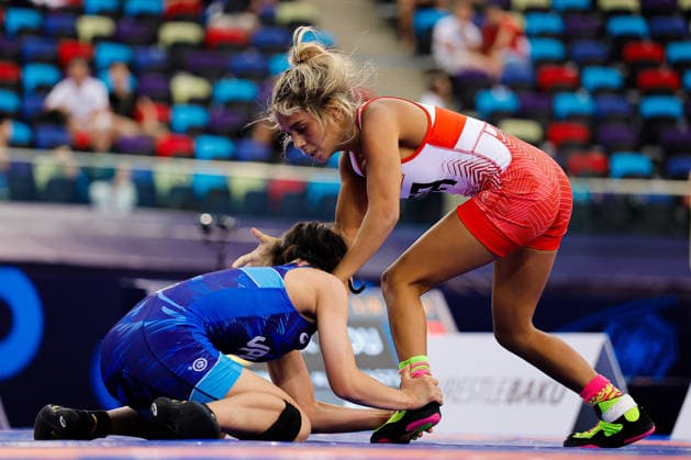 U17, U 17 Wrestling World Championships 46kg WW - Kokona Makino (JPN) df. Madison Marie Healey (USA) *** U17 Wrestling World Championships, 46kg WW: Kokona Makino (JPN) defeated Madison Marie Healey (USA) by fall Copyright: xKostadinxAndonovx UWW-U17-WC-BAKU-2026