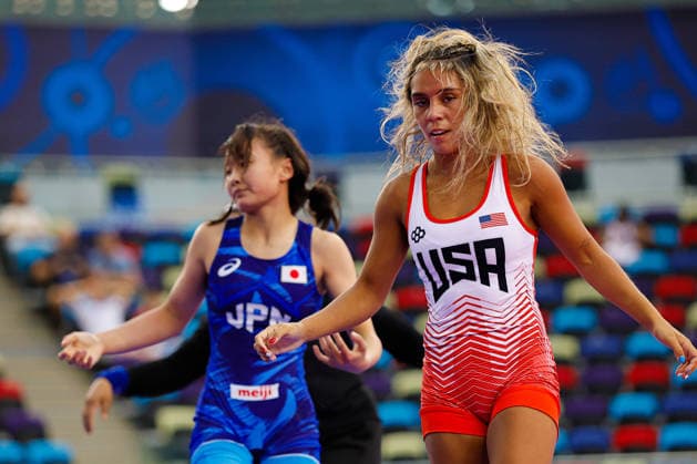 U17, U 17 Wrestling World Championships 46kg WW - Kokona Makino (JPN) df. Madison Marie Healey (USA) *** U17 Wrestling World Championships, 46kg WW: Kokona Makino (JPN) defeated Madison Marie Healey (USA) by fall Copyright: xKostadinxAndonovx UWW-U17-WC-BAKU-2026