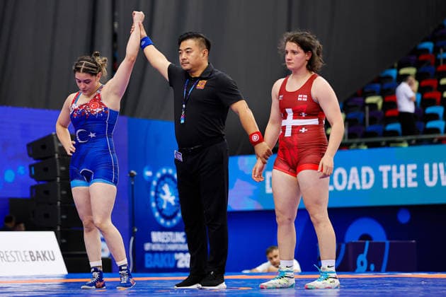 U17, U 17 Wrestling World Championships 69kg WW - Kiymet Rumeysa Tezcan (TUR) df. Nino Samkharadze (GEO) *** U17 Wrestling World Championships, 69 kg WW: Kiymet Rumeysa Tezcan (TUR) def. Nino Samkharadze (GEO) Copyright: xKostadinxAndonovx UWW-U17-WC-BAKU-2026