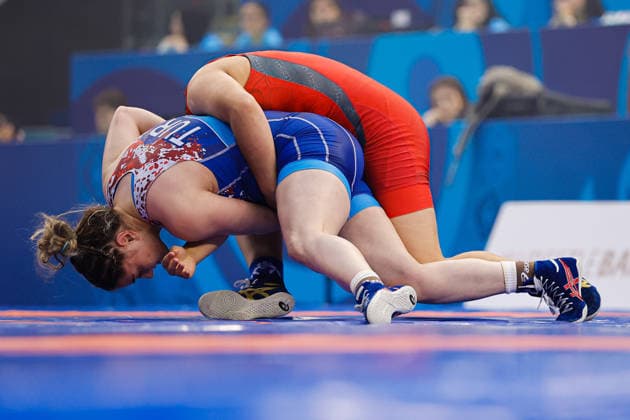 U17, U 17 Wrestling World Championships 69kg WW - Kiymet Rumeysa Tezcan (TUR) df. Milana Ulanova (KGZ) *** U17 Wrestling World Championships, 69 kg WW: Kiymet Rumeysa Tezcan (TUR) defeated Milana Ulanova (KGZ) Copyright: xKostadinxAndonovx UWW-U17-WC-BAKU-2026