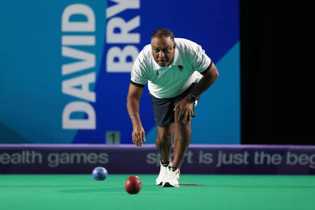 COM26 BOWLS, Surendra Prasad of Fiji in action as Fiji play Australia in the Bowls Men s Pairs Sectional, Section D, Round 2 of the Glasgow 2026 Commonwealth Games at SEC Centre Hall 3 in Glasgow, Scotland, Thursday, July 30, 2026. ( NO ARCHIVING, EDITORIAL USE ONLY, AUSTRALIA ONLY Glasgow Scotland United Kingdom  Copyright: xSIMONxSTACPOOLEx 20260731160637983488