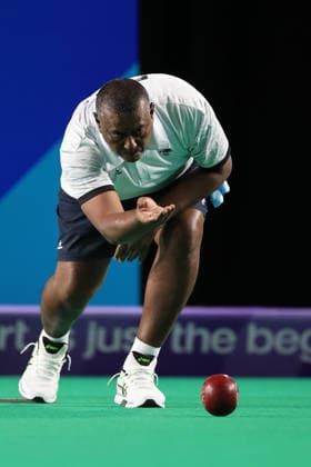 COM26 BOWLS, Lal Chand Prasad of Fiji in action as Fiji play Australia in the Bowls Men s Pairs Sectional, Section D, Round 2 of the Glasgow 2026 Commonwealth Games at SEC Centre Hall 3 in Glasgow, Scotland, Thursday, July 30, 2026. ( NO ARCHIVING, EDITORIAL USE ONLY, AUSTRALIA ONLY Glasgow Scotland United Kingdom  Copyright: xSIMONxSTACPOOLEx 20260731175715696968