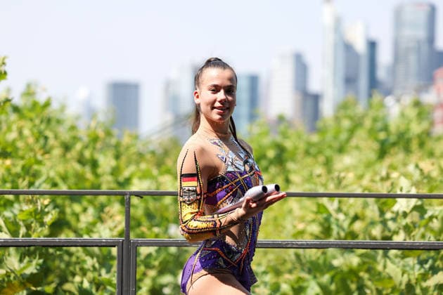 Frankfurt am Main, July 30, 2026: Alisa Datsenko (TSV Schmiden) in action during a media day from Deutscher Turner-Bund (DTB) ahead of the Rhythmic gymnastics, Rhythmische Sportgymnastik, RSG World Championships at Festhalle Frankfurt (Aug. 12 16.2026) *** Frankfurt am Main, July 30, 2026 Alisa Datsenko of TSV Schmiden in action during a media day organized by the German Gymnastics Federation (DTB) ahead of the Rhythmic Gymnastics World Championships at the Festhalle Frankfurt, August 12–16, 2026 Copyright: HMBxMedia JoaquimxFerreira