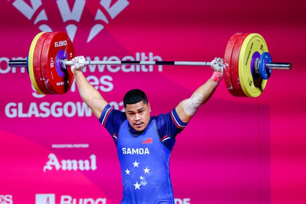 RECORD DATE NOT STATED 30th July 2026; Glasgow, Scotland; 2026 Commonwealth Games, Day Eight; Mens 110kg Weightlifting, Jack Hitila Opeloge (SAM) in the snatch RogerxEvans
