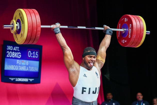 RECORD DATE NOT STATED 30th July 2026; Glasgow, Scotland; 2026 Commonwealth Games, Day Eight; Mens 110kg Weightlifting, Taniela Tuisuva Rainibogi (FIJ) in the clean and jerk RogerxEvans