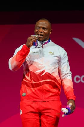 RECORD DATE NOT STATED 30th July 2026; Glasgow, Scotland; 2026 Commonwealth Games, Day Eight; Mens 110kg Weightlifting, silver medallist Cyrille Tchatchet II (ENG) RogerxEvans
