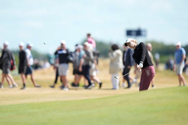 LYTHAM, ENGLAND - JULY 30: Nelly Korda (USA) chips to the 18th green during Round 1 at the 50th AIG Women™s Open Championship at the Royal Lytham and St Anne™s Golf Club, Lytham on July 30, 2026 in Lancashire, England The 50th AIG Women™s Open Championship