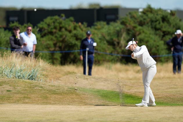 LYTHAM, ENGLAND - JULY 30: Alexandra Forsterling (GER) plays from the eighteenth fairway during Round 1 at the 50th AIG Women™s Open Championship at the Royal Lytham and St Anne™s Golf Club, Lytham on July 30, 2026 in Lancashire, England The 50th AIG Women™s Open Championship