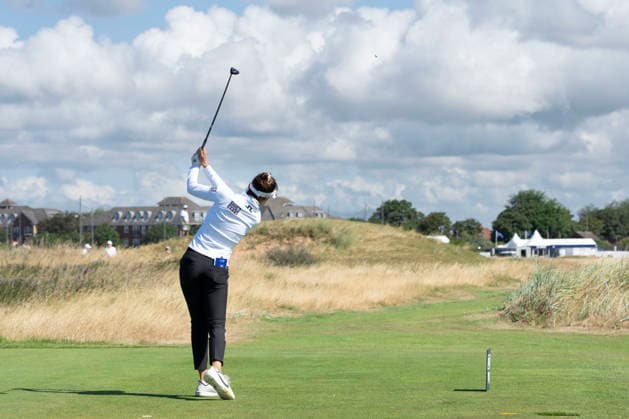LYTHAM, ENGLAND - JULY 30: Yealimi Noh (USA) plays from the sixteenth tee during Round 1 at the 50th AIG Women™s Open Championship at the Royal Lytham and St Anne™s Golf Club, Lytham on July 30, 2026 in Lancashire, England The 50th AIG Women™s Open Championship