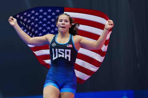 U17, U 17 Wrestling World Championships 57kg WW - Epenesa Teuila Elison (USA) *** U17 Wrestling World Championships, 57 kg WW: Epenesa Teuila Elison, USA Copyright: xKostadinxAndonovx UWW-U17-WC-BAKU-2026