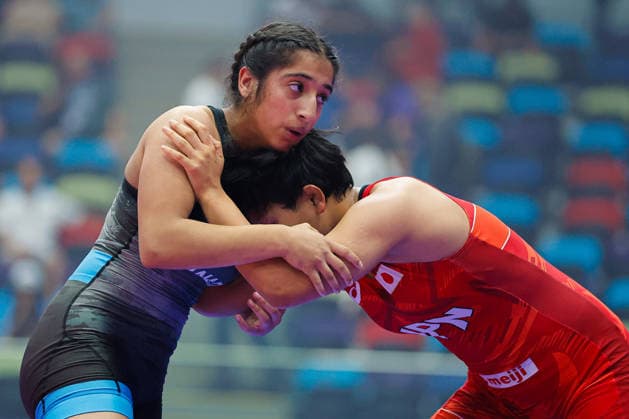 U17, U 17 Wrestling World Championships 57kg WW - Rion Suzuki (JPN) df. Gurleen Kaur Dhillon (CAN) *** U17 Wrestling World Championships, 57 kg WW: Rion Suzuki (JPN) def. Gurleen Kaur Dhillon (CAN) Copyright: xKostadinxAndonovx UWW-U17-WC-BAKU-2026