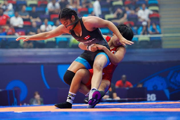 U17, U 17 Wrestling World Championships 57kg WW - Rion Suzuki (JPN) df. Gurleen Kaur Dhillon (CAN) *** U17 Wrestling World Championships, 57 kg WW: Rion Suzuki (JPN) def. Gurleen Kaur Dhillon (CAN) Copyright: xKostadinxAndonovx UWW-U17-WC-BAKU-2026