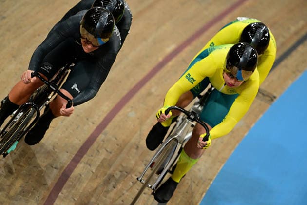 COM26 Track cycling, Rad, Radsport, Bahnrad, Bahn Jessie Hodges (pilot) and Emma Foy of New Zealand compete against Jacqueline Mengler-Mohr (pilot) and Jessica Gallagher of Australia during the Women s Tandem B Sprint Finals of the Glasgow 2026 Commonwealth Games at the Sir Chris Hoy Velodrome in Glasgow, Scotland, Thursday, July 30, 2026. ( NO ARCHIVING, EDITORIAL USE ONLY Glasgow United Kingdom  Copyright: xDEANxLEWINSx 20260731185892557735