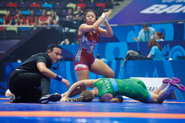 U17, U 17 Wrestling World Championships 73kg WW - Aisha Shantel Williams Bautista (PAN) df. Bianka Barany Almasi (HUN) *** U17 Wrestling World Championships, 73 kg WW: Aisha Shantel Williams Bautista (PAN) def. Bianka Barany Almasi (HUN) Copyright: xKostadinxAndonovx UWW-U17-WC-BAKU-2026
