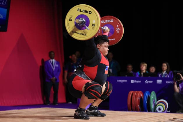 COM26 WEIGHTLIFTING, Iuniarra Sipaia of Samoa competes in the Snatch discipline of the Women s 86kg Weightlifting Final at the Glasgow 2026 Commonwealth Games at the SEC Armadillo in Glasgow, Scotland, Thursday, July 30, 2026. ( NO ARCHIVING, EDITORIAL USE ONLY, AUSTRALIA ONLY Glasgow Scotland United Kingdom  Copyright: xSimonxStacpoolex 20260731190494484450