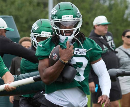 New York Jet wide receiver Omar Cooper Jr. (83) during training camp at the Atlantic Health Jets Training Center, Florham Park, New Jersey. CSM Florham Park United States - ZUMAc04_ 20260730_zma_c04_015 Copyright: xDuncanxWilliamsx