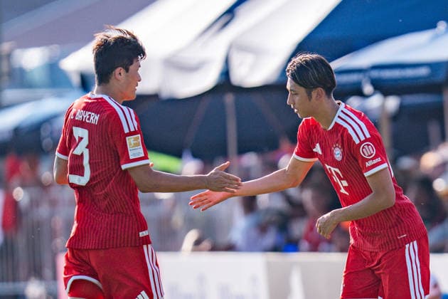 Trainingslager, Testspiel, FC Rottach Egern vs. FC Bayern München am 30.07.2026 in Rottach-Egern Auswechselung Hiroki Ito für Minjae Kim *** Training camp, friendly match, FC Rottach Egern vs. FC Bayern Munich on July 30, 2026, in Rottach Egern. Substitution: Hiroki Ito for Minjae Kim Copyright: xBahhoxKarax
