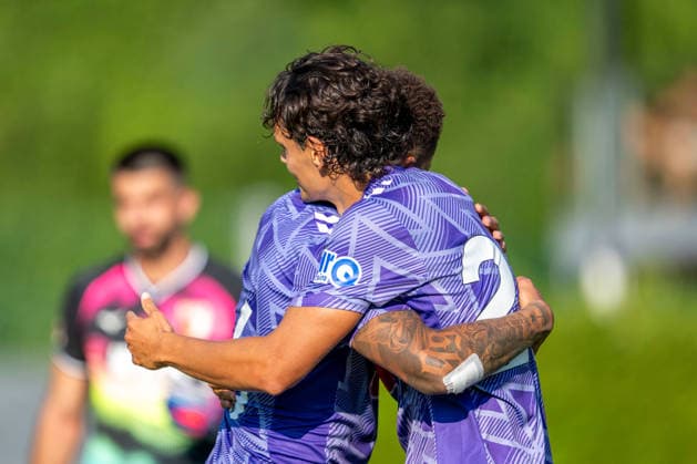 SOCCER - Augsburg vs Bournemouth, test match SAALFELDEN AM STEINERNEN MEER,AUSTRIA,30.JUL.26 - SOCCER - 1. DFL, 1. Deutsche Bundesliga, Premier League, FC Augsburg vs AFC Bournemouth, test match. Image shows Marcus Tavernier and Enes Uenal (Bournemouth).  GEPAxpictures xWolfgangxKofler