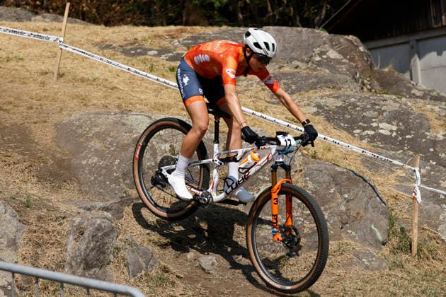 30.07.2026, Monteceneri, Monte Ceneri, 2026 UEC MTB European Championship, EM, Europameisterschaft XCC Women U23 s Final (cross country short track) Mae Cabaca 17 (NED) Monteceneri Monte Ceneri Ticino Switzerland *** July 30, 2026, Monteceneri, Monte Ceneri, 2026 UEC MTB European Championship XCC Women U23 Final, cross-country short track, Mae Cabaca, 17, NED, Monteceneri, Monte Ceneri, Ticino, Switzerland Copyright: xJustPictures.ch FrancescoxMinghettix jp-en-FrMi-_NG_1321
