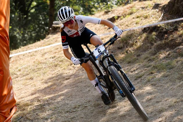 30.07.2026, Monteceneri, Monte Ceneri, 2026 UEC MTB European Championship, EM, Europameisterschaft XCC Women U23 s Final (cross country short track) Elina Benoit 6 (SUI) Monteceneri Monte Ceneri Ticino Switzerland *** July 30, 2026, Monteceneri, Monte Ceneri, 2026 UEC MTB European Championship XCC Women U23 Final, Cross Country Short Track, Elina Benoit 6 SUI, Monteceneri, Monte Ceneri, Ticino, Switzerland Copyright: xJustPictures.ch FrancescoxMinghettix jp-en-FrMi-_NG_1397