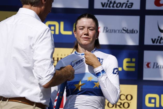 30.07.2026, Monteceneri, Monte Ceneri, 2026 UEC MTB European Championship, EM, Europameisterschaft XCC Women U23 s Final (cross country short track) Lea Huber 16 (SUI) 1st place, European Champion and gold medal Monteceneri Monte Ceneri Ticino Switzerland *** July 30, 2026, Monteceneri, Monte Ceneri, 2026 UEC MTB European Championship XCC Women U23 Final, cross-country short track: Lea Huber (16, SUI) took 1st place, becoming European Champion and winning the gold medal. Monteceneri, Monte Ceneri, Ticino, Switzerland Copyright: xJustPictures.ch FrancescoxMinghettix jp-en-FrMi-_NG_1635