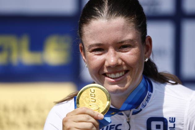 30.07.2026, Monteceneri, Monte Ceneri, 2026 UEC MTB European Championship, EM, Europameisterschaft XCC Women U23 s Final (cross country short track) Lea Huber 16 (SUI) 1st place, European Champion and gold medal Monteceneri Monte Ceneri Ticino Switzerland *** July 30, 2026, Monteceneri, Monte Ceneri, 2026 UEC MTB European Championship XCC Women U23 Final, cross-country short track: Lea Huber (16, SUI) took 1st place, becoming European Champion and winning the gold medal. Monteceneri, Monte Ceneri, Ticino, Switzerland Copyright: xJustPictures.ch FrancescoxMinghettix jp-en-FrMi-_NG_1756