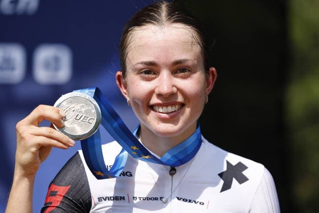 30.07.2026, Monteceneri, Monte Ceneri, 2026 UEC MTB European Championship, EM, Europameisterschaft XCC Women U23 s Final (cross country short track) Elina Benoit 6 (SUI) 2nd place and silver medal Monteceneri Monte Ceneri Ticino Switzerland *** July 30, 2026, Monteceneri, Monte Ceneri, 2026 UEC MTB European Championship XCC Women U23 Final, cross-country short track: Elina Benoit (6, SUI) – 2nd place and silver medal, Monteceneri, Monte Ceneri, Ticino, Switzerland Copyright: xJustPictures.ch FrancescoxMinghettix jp-en-FrMi-_NG_1776