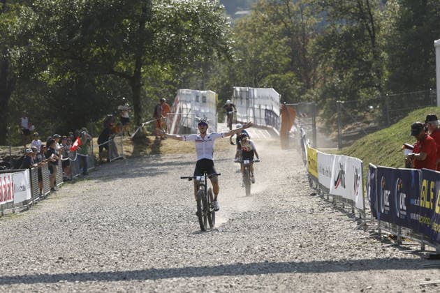 30.07.2026, Monteceneri, Monte Ceneri, 2026 UEC MTB European Championship, EM, Europameisterschaft XCC Men U23 s Final (cross country short track) Paul Schehl 2 (GER) winning the race in front of Nicolas Halter 4 (SUI) and Leo Lounela 8 (SWE) Monteceneri Monte Ceneri Ticino Switzerland *** July 30, 2026, Monteceneri, Monte Ceneri, 2026 UEC MTB European Championship XCC Men U23 Final, cross-country short track: Paul Schehl (2, GER) won the race ahead of Nicolas Halter (4, SUI) and Leo Lounela (8, SWE). Monteceneri, Monte Ceneri, Ticino, Switzerland Copyright: xJustPictures.ch FrancescoxMinghettix jp-en-FrMi-_NG_1973