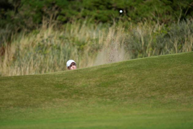 LYTHAM, ENGLAND - JULY 30: Chiara Tamburlini (CHE) plays from a green side bunker on the 17th hole during Round 1 at the 50th AIG Women™s Open Championship at the Royal Lytham and St Anne™s Golf Club, Lytham on July 30, 2026 in Lancashire, England The 50th AIG Women™s Open Championship
