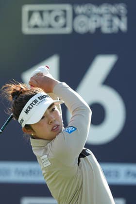 LYTHAM, ENGLAND - JULY 30: Miyu Yamashita (JPN) plays from the sixteenth tee during Round 1 at the 50th AIG Women™s Open Championship at the Royal Lytham and St Anne™s Golf Club, Lytham on July 30, 2026 in Lancashire, England The 50th AIG Women™s Open Championship