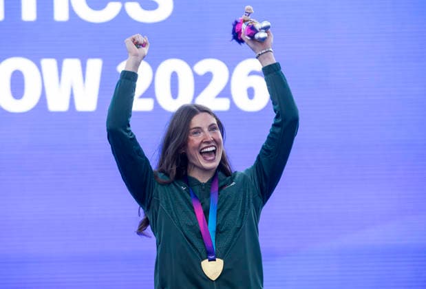 2026 Commonwealth Games - Modern Heptathlon, EDF Scotstoun Stadium, Glasgow, Scotland 30 7 2026 Katherine O™Connor of Team Northern Ireland collects her gold medal in the Women™s Heptathlon Katherine O™Connor collects her gold medal in the Women™s Heptathlon 30 7 2026  Copyright: xx KateOconnorMedal014