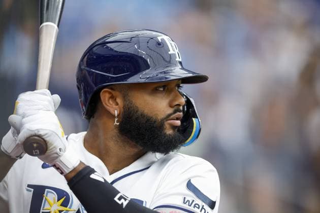 July 30, 2026, St. Petersburg, Florida, USA: Tampa Bay Rays third baseman Junior Caminero (13) on deck in the third inning against the Texas Rangers on Thursday, July 30, 2026 in St. Petersburg. Florida News - July 30, 2026  - ZUMAs70_ 0863053261st Copyright: xLuisxSantanax