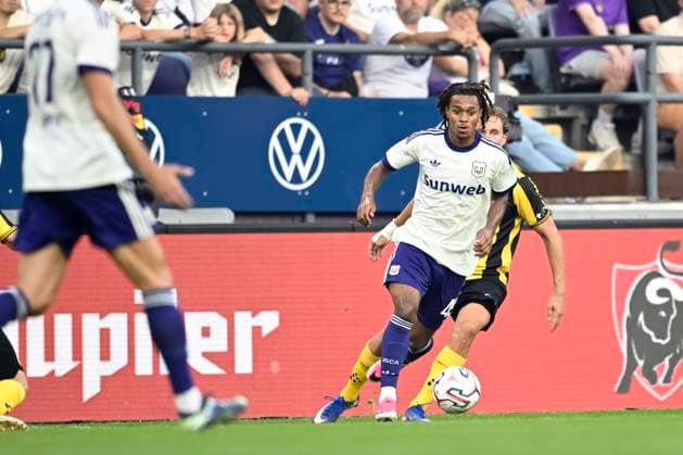 RSC Anderlecht v Hammarby IF - UEFA Europa League ANDERLECHT, BELGIUM - JULY 30 : Onia Seke Jayden forward of RSC Anderlecht in action during the UEFA Europa League 2026 27 second qualifying round second leg between RSC Anderlecht and Hammarby IF on July 30, 2026 in Anderlecht, Belgium, 30 07 2026 Anderlecht Belgium  Copyright: xTomasxSiskx