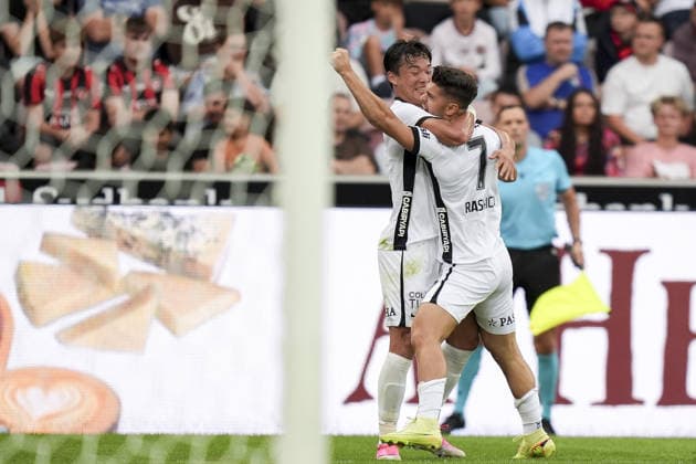 Midtjylland v Besiktas - UEFA Europa League HERNING, DENMARK - JULY 30: Besiktas Milot Rashica celebrates with teammates after scoring during the UEFA Europa League second qualifying round second-leg match between Midtjylland and Besiktas at MCH Arena in Herning, Denmark, on July 30, 2026. Arife Karakum Anadolu Herning Denmark. Editorial use only. Please get in touch for any other usage.  Copyright: x2026xAnadoluxArifexKarakumx
