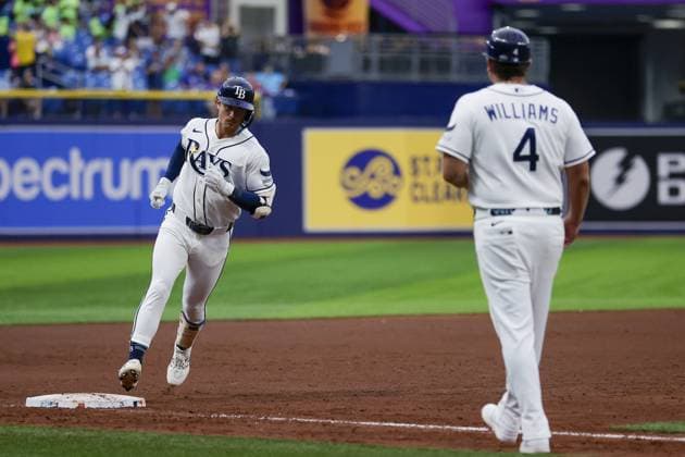 July 30, 2026, St. Petersburg, Florida, USA: Tampa Bay Rays right fielder Jonny DeLuca (21) rounds third base after homering against the Texas Rangers during the sixth inning on Thursday, July 30, 2026 in St. Petersburg. St. Petersburg USA - ZUMAs70_ 0863053656st Copyright: xLuisxSantanax