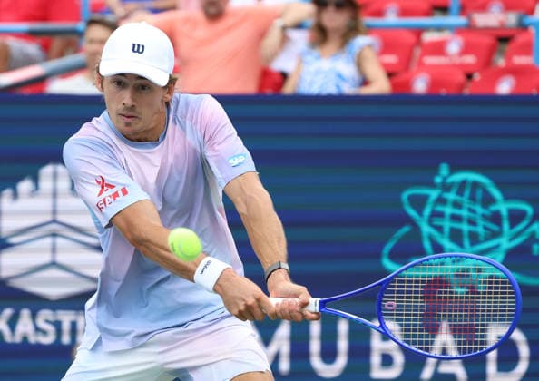 July 30, 2026, Washington, Illinois, USA: ALEX DE MINAUR of Australia during the match against C. Hewitt of Australia in the second round of Mubadala Washington DC, USA. Tennis: Mubadala DC Open - Alex De Minaur  - ZUMAc278 20260730_zsp_c278_020 Copyright: xMarcinxCholewinskix