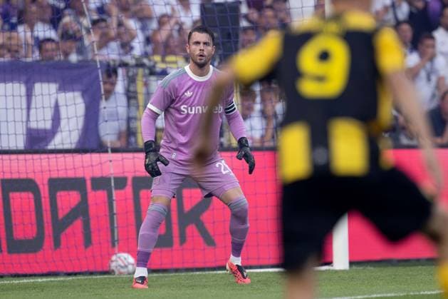 260730 RSC Anderlecht vs Hammarby IF goalkeeper Colin Coosemans (26) of Anderlecht pictured pictured during the Second qualifying round - 2nd leg in the 2026-2027 Uefa Europa League season between RSC Anderlecht and Hammarby IF from Sweden on July 30 , 2026 in Anderlecht, Belgium. (Photo by David Catry Isosport) Anderlecht Belgium  Copyright: xDavidxCatryx 20260730DC2_8657