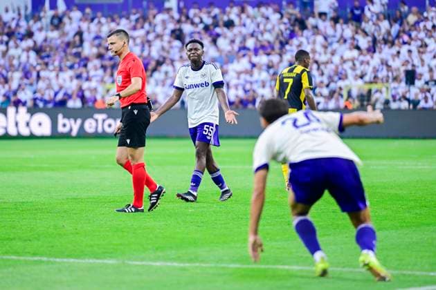 RSC Anderlecht v Hammarby IF - UEFA Europa League ANDERLECHT, BELGIUM - JULY 30 : Kana Marco defender of RSC Anderlecht during the UEFA Europa League 2025 26 second qualifying round second leg between RSC Anderlecht and Hammarby IF on July 30, 2026 in Anderlecht, Belgium, 30 07 2026 Anderlecht Belgium  Copyright: xJanxDexMeuleneirx
