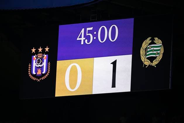 RSC Anderlecht v Hammarby IF - UEFA Europa League ANDERLECHT, BELGIUM - JULY 30 : Illustration picture scoreboard during the UEFA Europa League 2026 27 second qualifying round second leg between RSC Anderlecht and Hammarby IF on July 30, 2026 in Anderlecht, Belgium, 30 07 2026 Anderlecht Belgium  Copyright: xTomasxSiskx