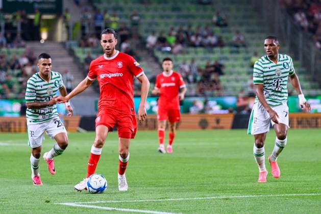 Budapest , 30-07-2026 , Groupama Arena , season 2026 2027 , UEFA Europa League play-off football , match between Ferencvarosi TC and FC Twente , picture shows FC Twente player Ramiz Zerrouki Ferencvarosi - Twente  x205334877x Copyright: