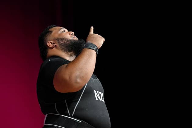 COM26 WEIGHTLIFTING, David Andrew Liti of New Zealand reacts during the Men™s +110kg Weightlifting of the Glasgow 2026 Commonwealth Games at the SEC Armadillo in Glasgow, Scotland, Thursday, July 30, 2026. ( NO ARCHIVING, EDITORIAL USE ONLY Glasgow United Kingdom  Copyright: xLUKASxCOCHx 20260731192572633932