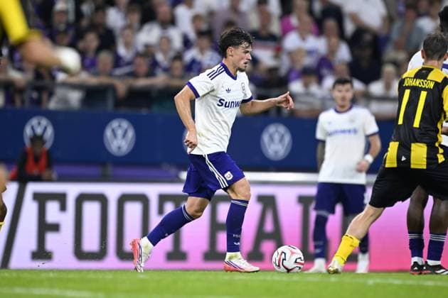 RSC Anderlecht v Hammarby IF - UEFA Europa League ANDERLECHT, BELGIUM - JULY 30 : Ambros Lukas midfielder of RSC Anderlecht in action during the UEFA Europa League 2026 27 second qualifying round second leg between RSC Anderlecht and Hammarby IF on July 30, 2026 in Anderlecht, Belgium, 30 07 2026 Anderlecht Belgium  Copyright: xTomasxSiskx