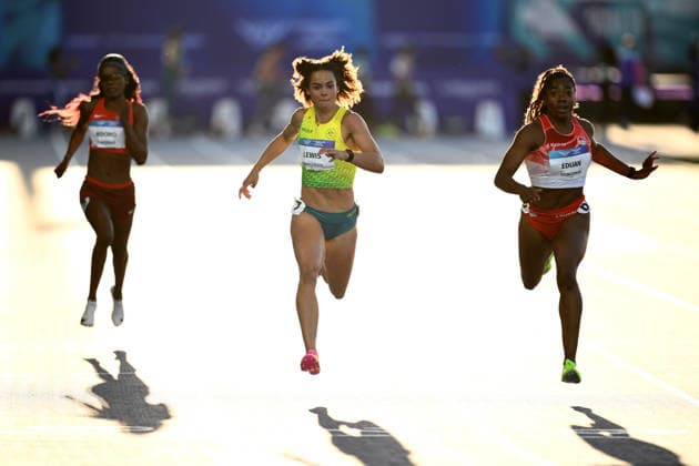 COM26 WEIGHTLIFTING, Torrie Lewis of Australia advances through the Women s 200m Semi-Finals of the Glasgow 2026 Commonwealth Games at EDF Scotstoun Stadium in Glasgow, Scotland, Thursday, July 23, 2026. ( NO ARCHIVING, EDITORIAL USE ONLY Glasgow United Kingdom  Copyright: xLUKASxCOCHx 20260731115330695095